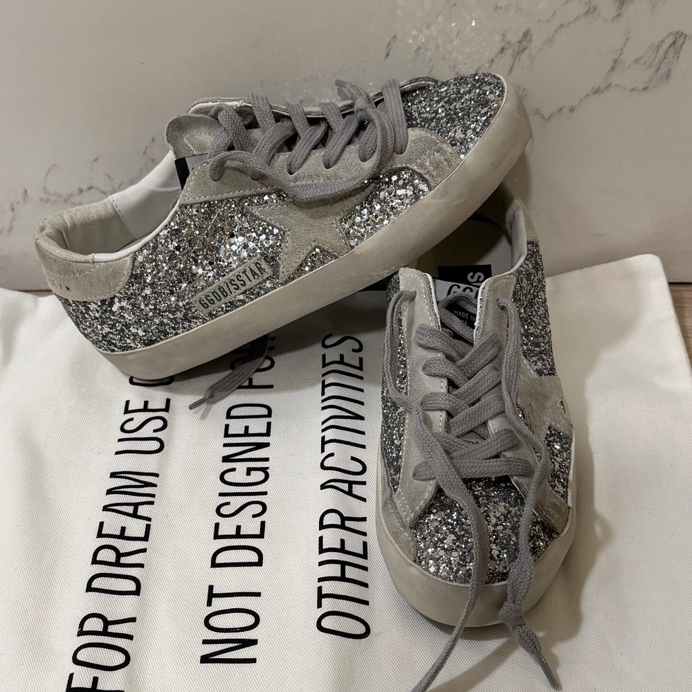 Golden Goose Super-Star Classic Sneakers - Silver Ice Glitter